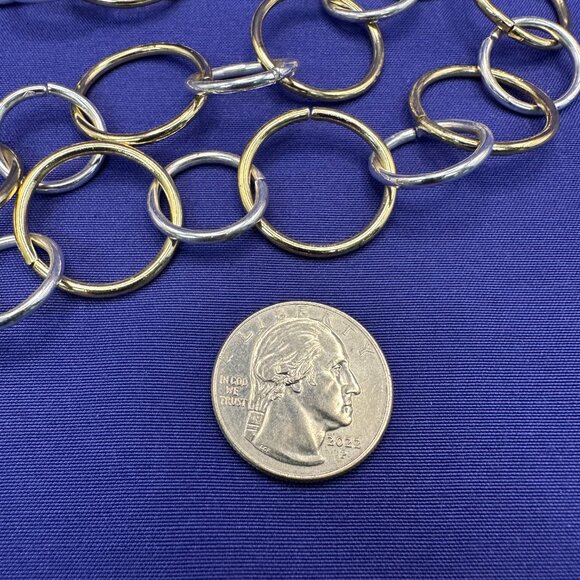 Swarovski Long Dual-Tone Open Ring Chain Necklace - Picture 8 of 8